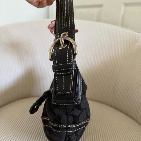 Vintage Black Coach Hobo Shoulder Bag - Picture 3 of 3